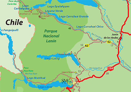 Lago Curruhué y Lahuen-co, Termas de Epulafquen Lago Curruhué y Lahuen-co, Termas de Epulafquen